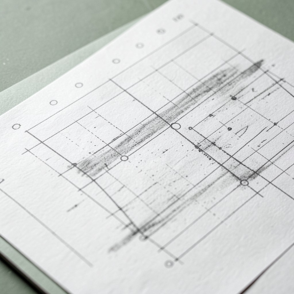 Annotated chart sheet highlighting horizontal levels with pencil marks